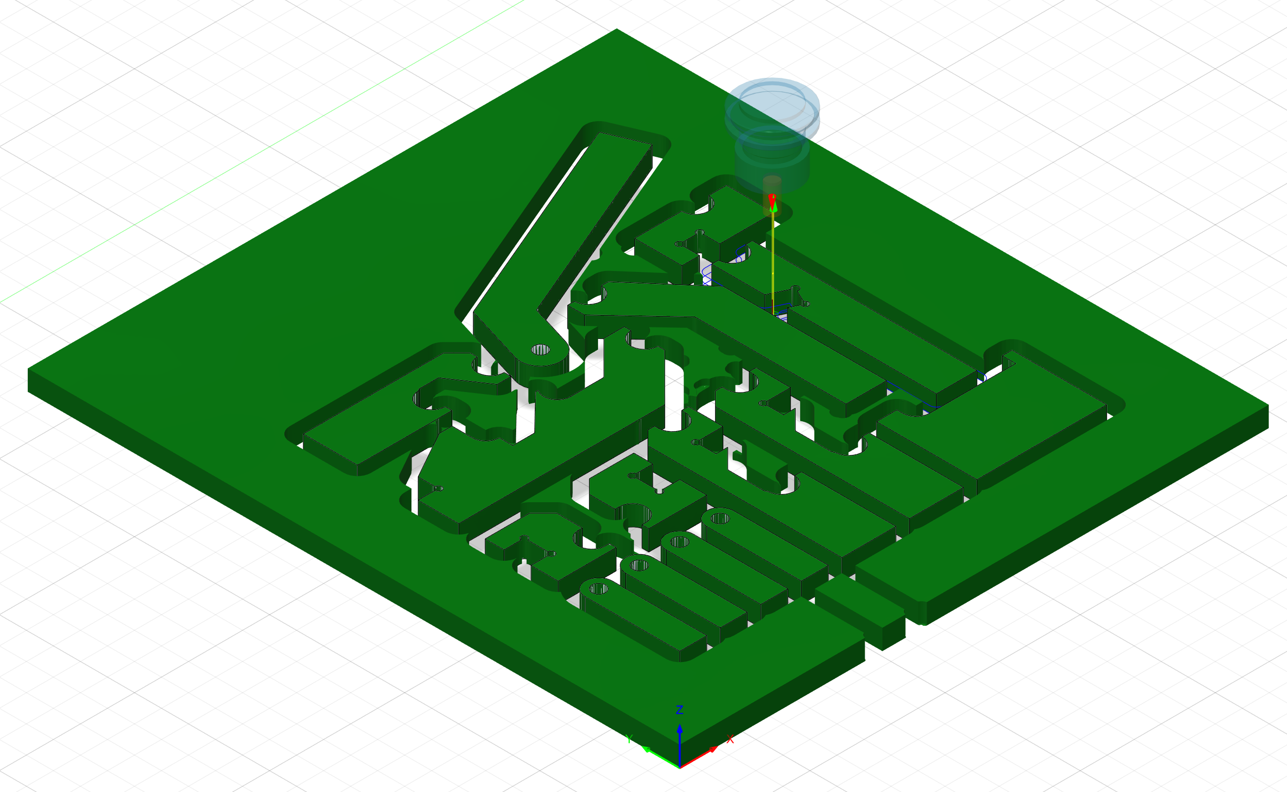 Fusion360 CAM model I created to create the weld fixtures